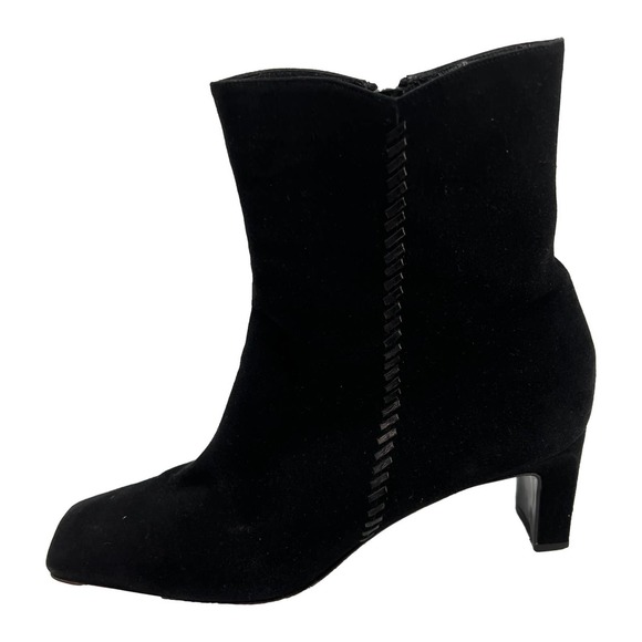 St. John Black Suede Ankle Bootie Size 10.5 Made in Italy EUC - Picture 10 of 13
